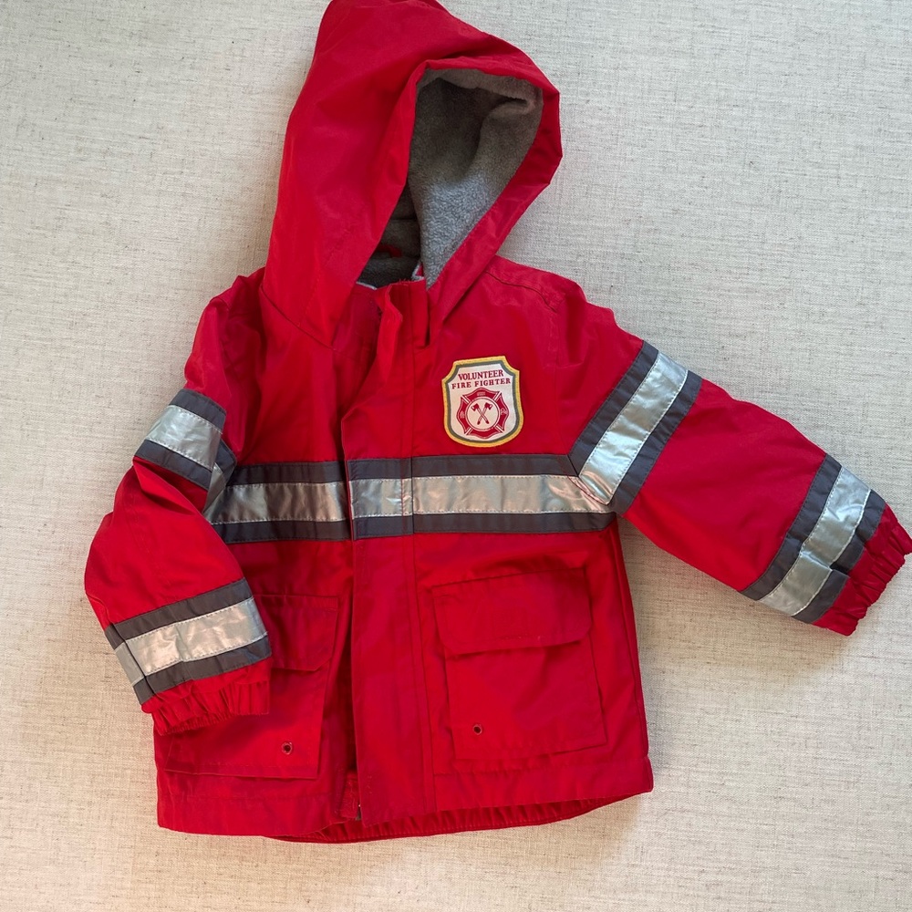 Carter's Red Firefighter Jacket with Silver Accents